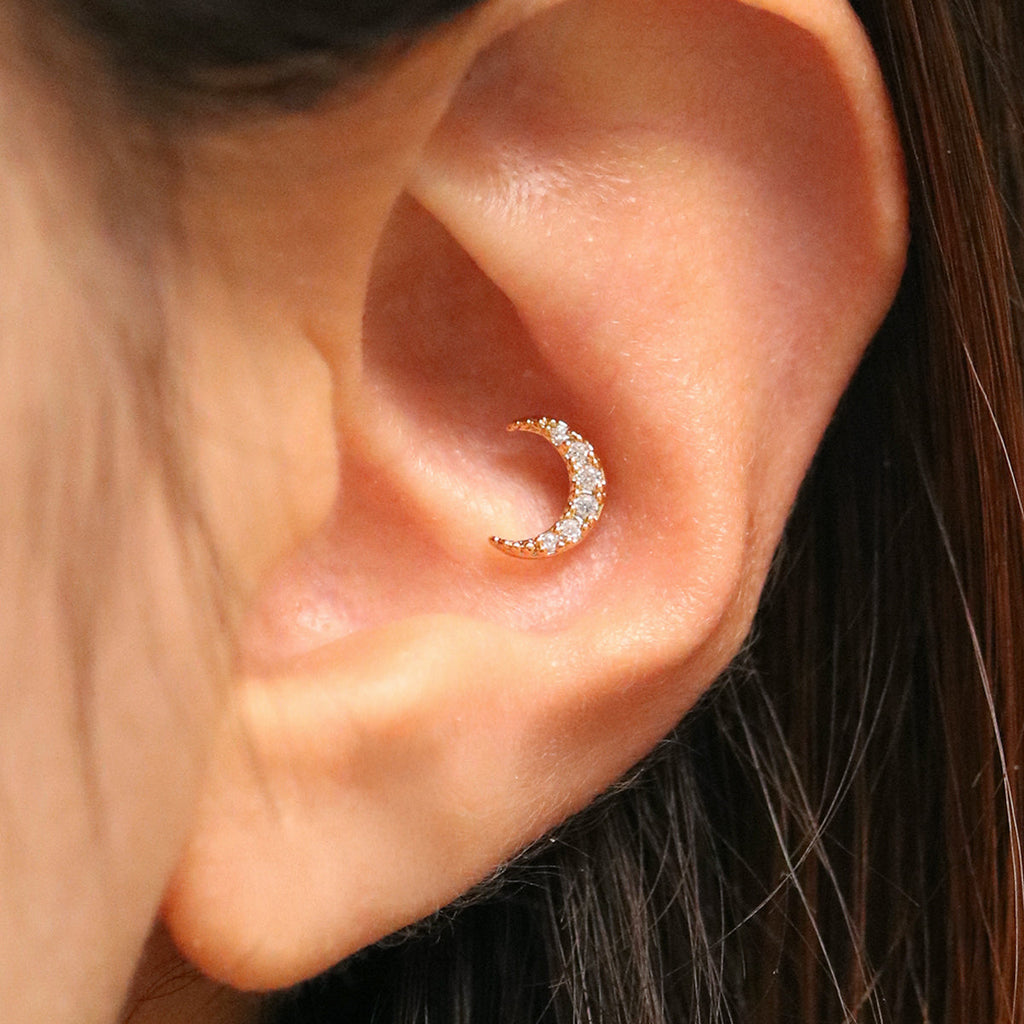 Crystal moon piercing